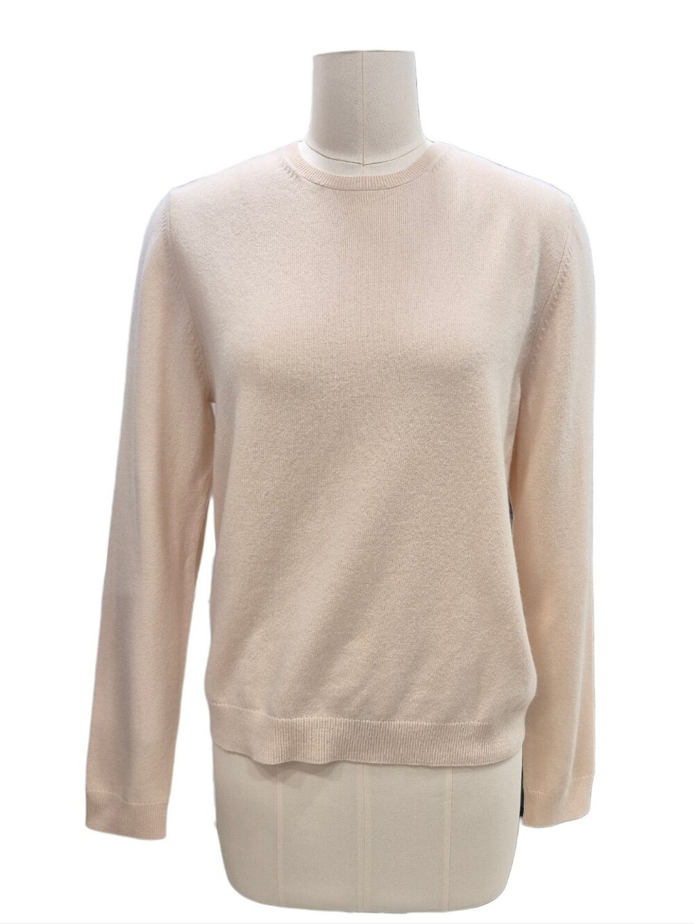 Saks Fifth Avenue Cashmere sweater women's large Chamois peachy cream crewneck